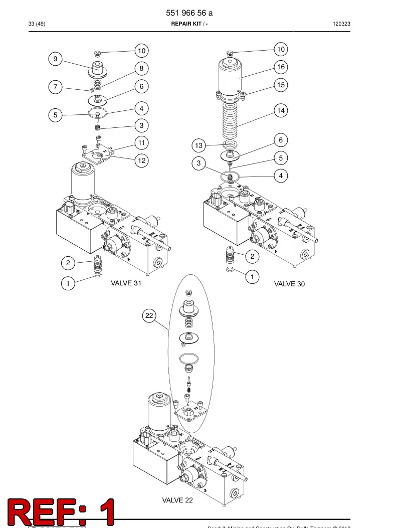55218462 552 184 62 Repair kit - Sandvik Technical Drawing