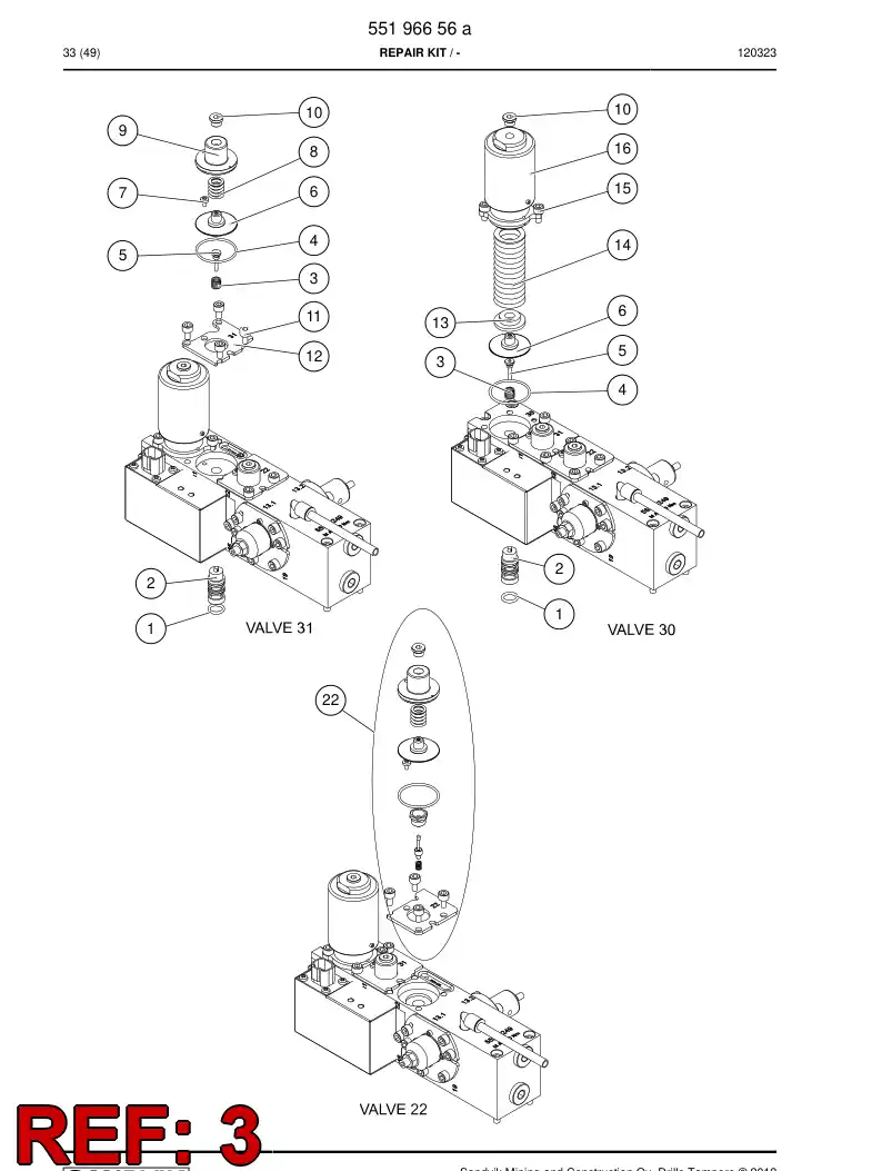 55218464 552 184 64 Repair kit - Sandvik Technical Drawing