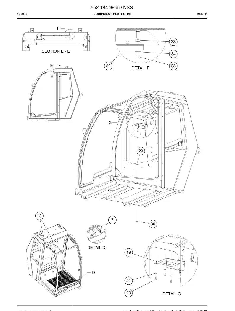 55218499d 552 184 99d Equipment Platform - Sandvik Technical Drawing