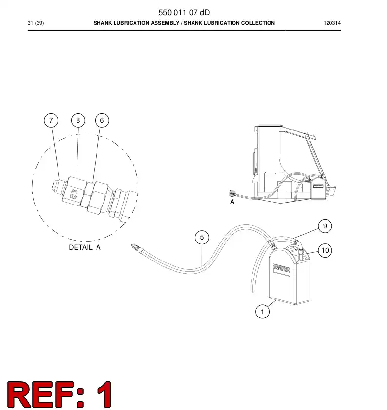 55218518a 552 185 18a Reservoir - Sandvik Technical Drawing