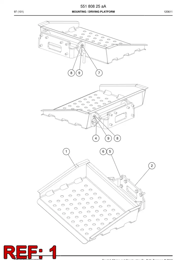 55218524 552 185 24 DRIVING PLATFORM - Sandvik Technical Drawing
