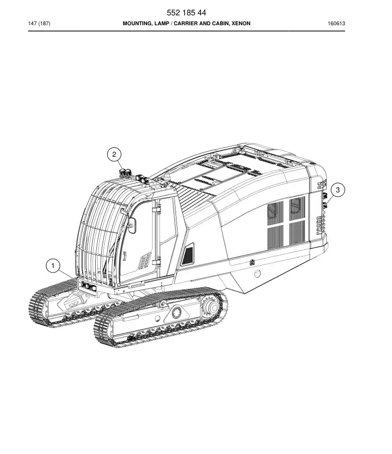 55218544 552 185 44 Mounting, Lamp - Sandvik Technical Drawing