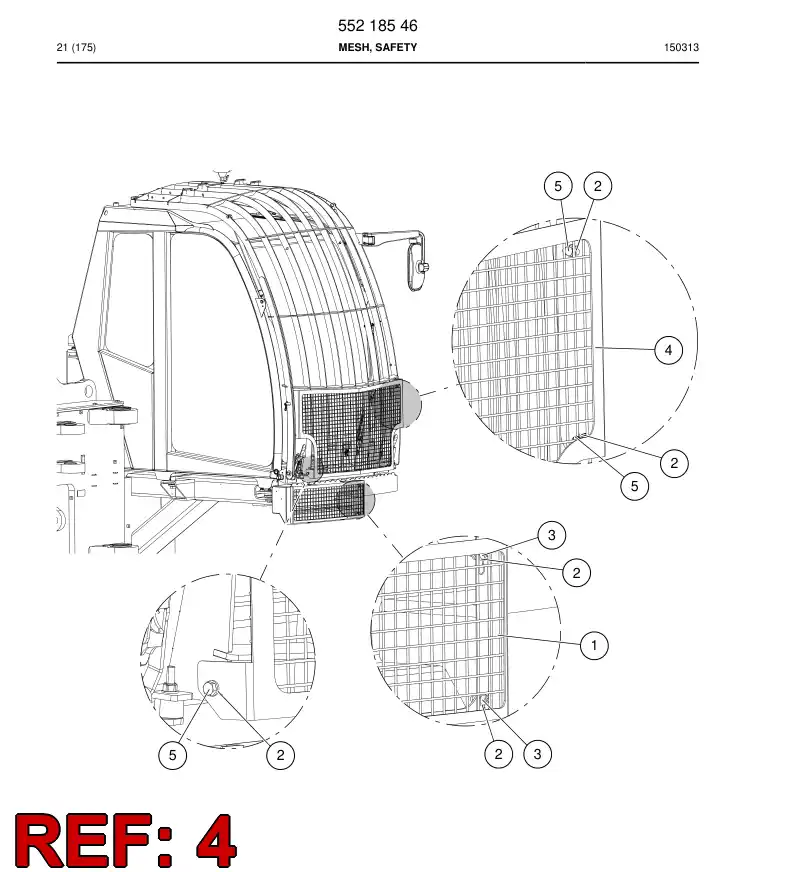 55218547 552 185 47 Mesh, Safety - Sandvik Technical Drawing