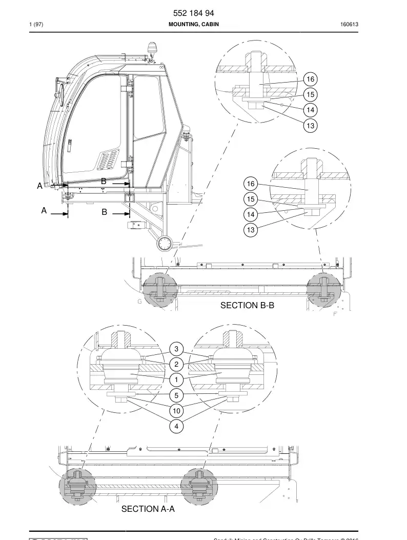 55218568 552 185 68 Hexagon head bolt - Sandvik Technical Drawing