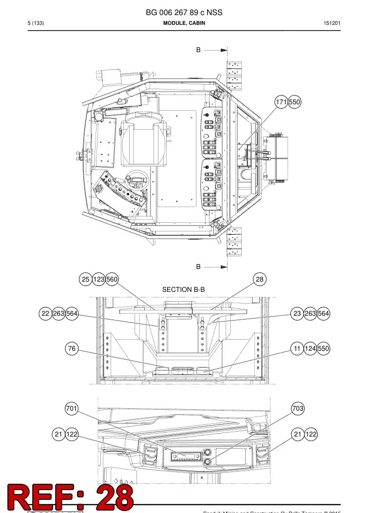 55218593 552 185 93 Platform, Equipment - Sandvik Technical Drawing