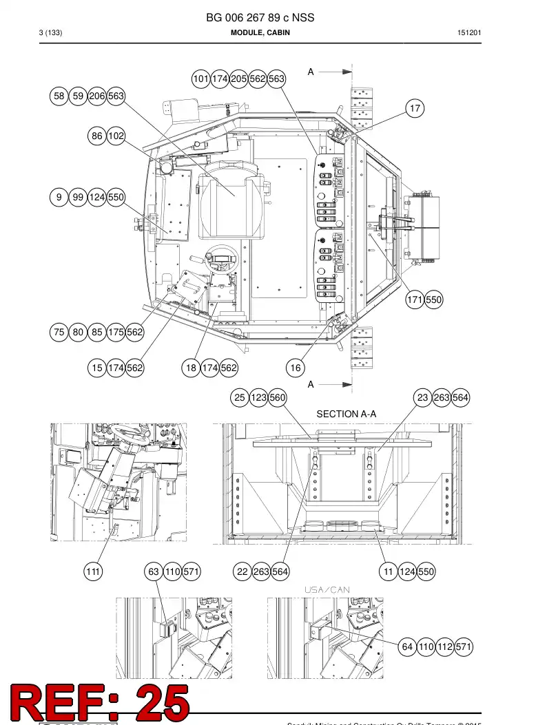 55218607 552 186 07 Platform, Equipment - Sandvik Technical Drawing