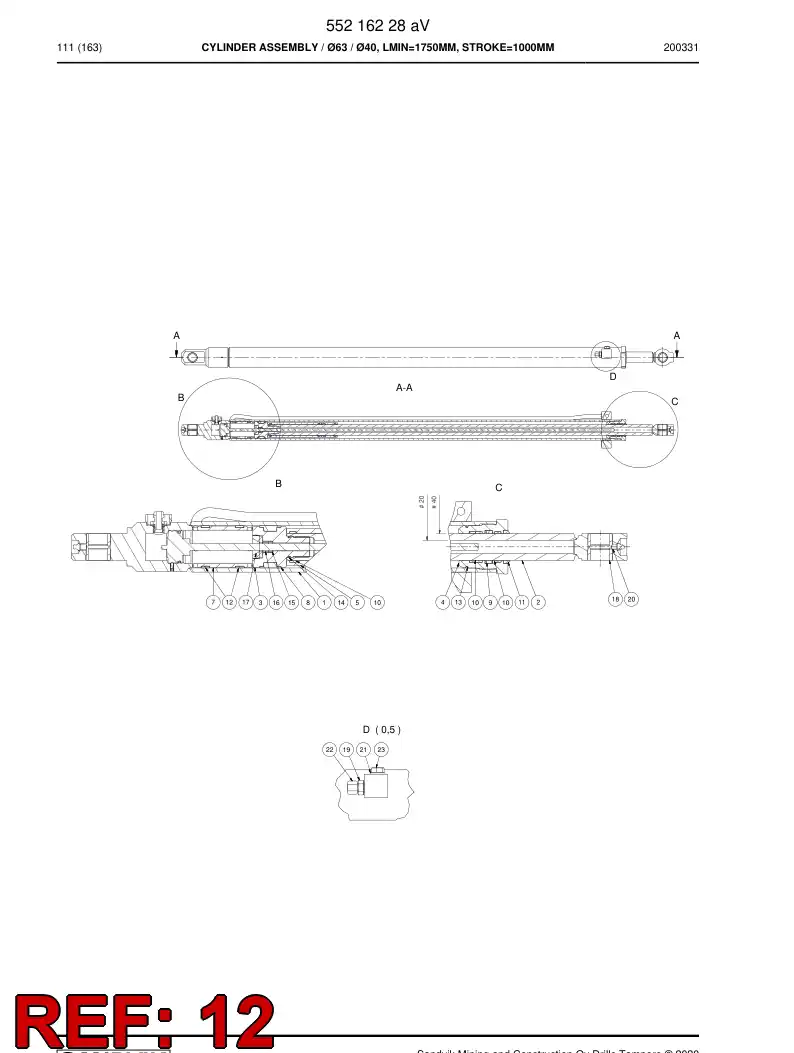 55218618 552 186 18 Ring, Guide - Sandvik Technical Drawing