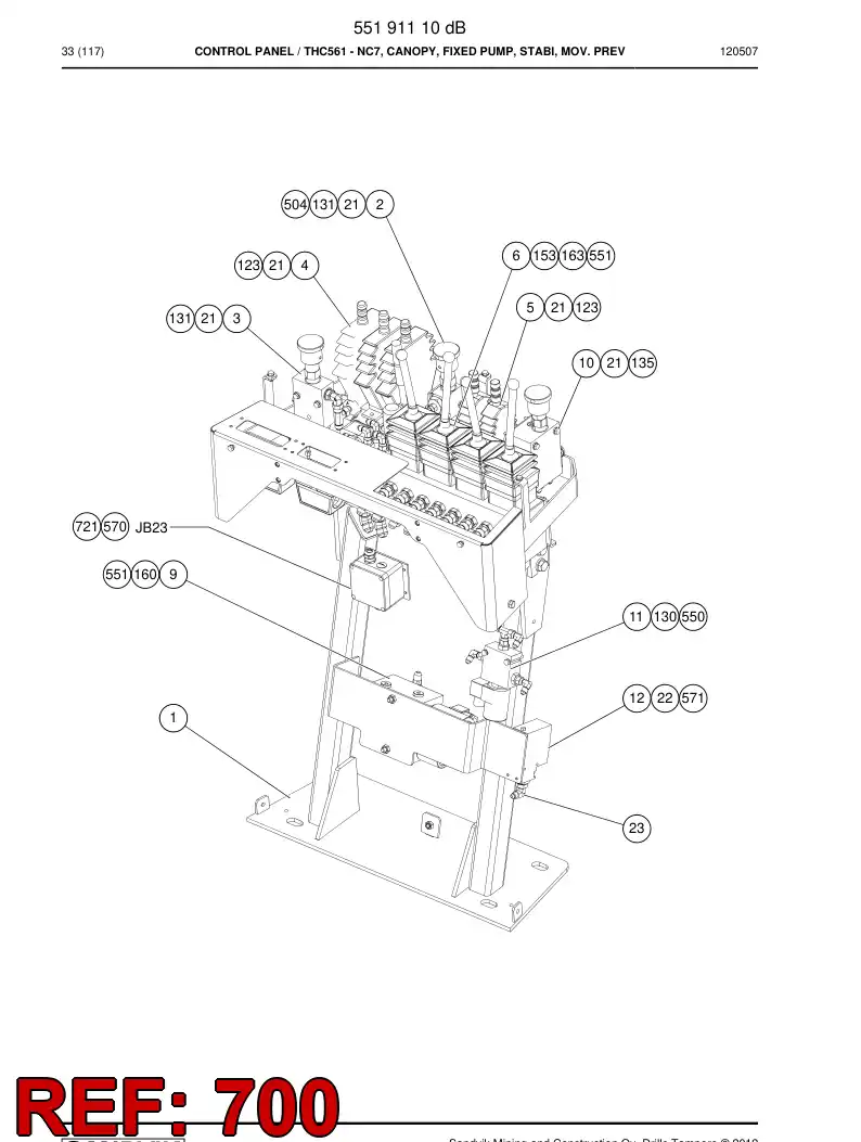 55218690 552 186 90 Plate, Cover - Sandvik Technical Drawing