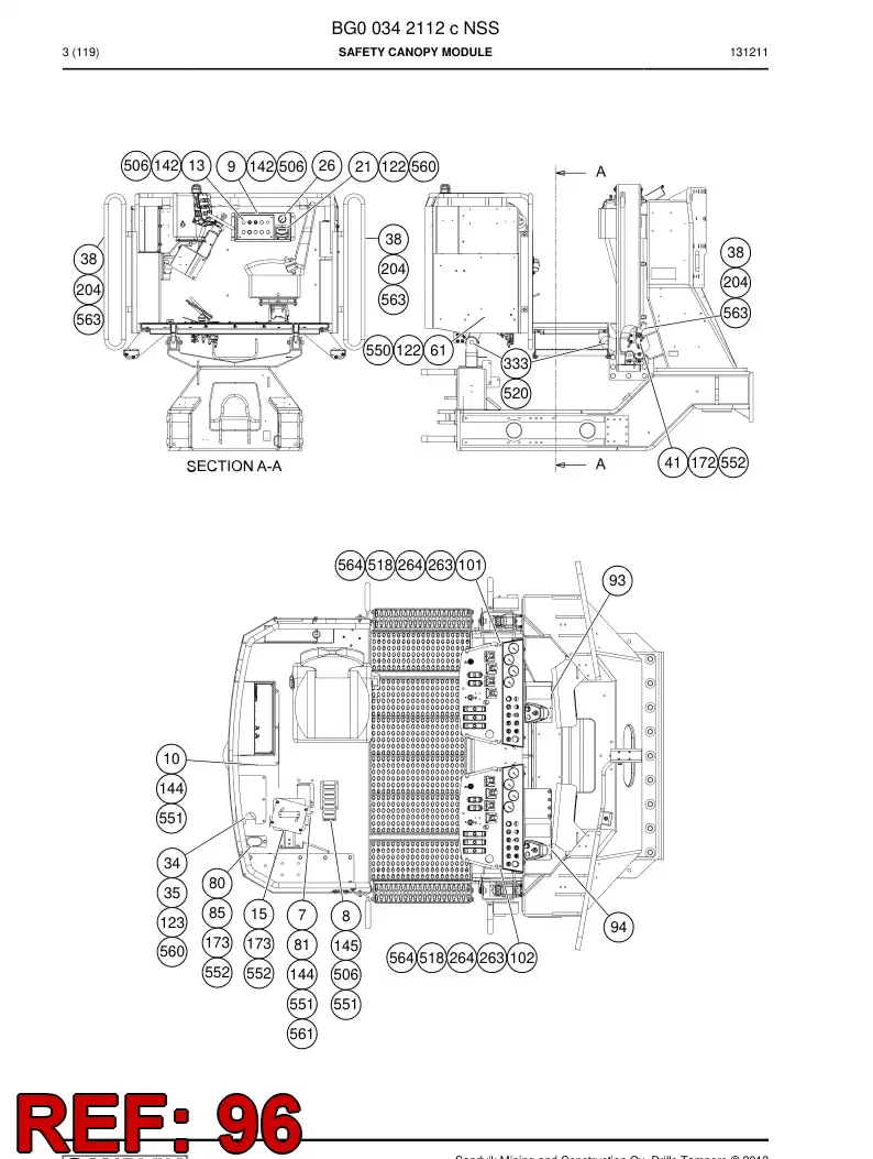 55218692 552 186 92 Bracket - Sandvik Technical Drawing