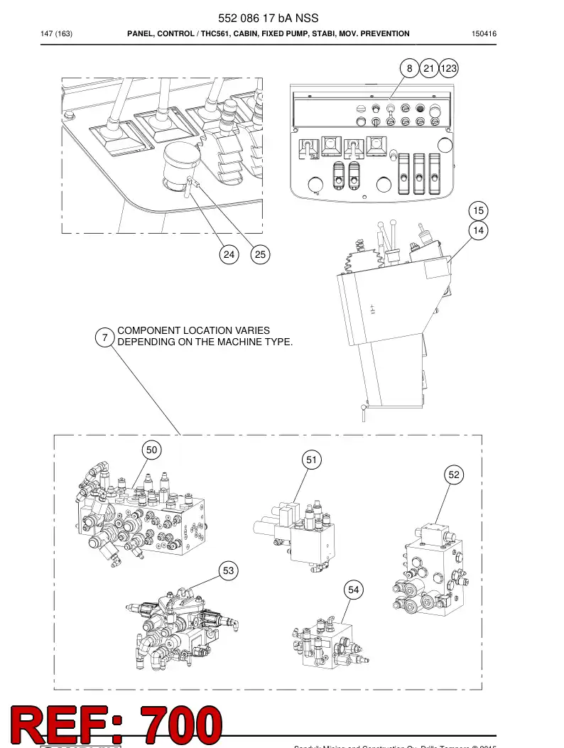 55218694 552 186 94 Plate, Cover - Sandvik Technical Drawing