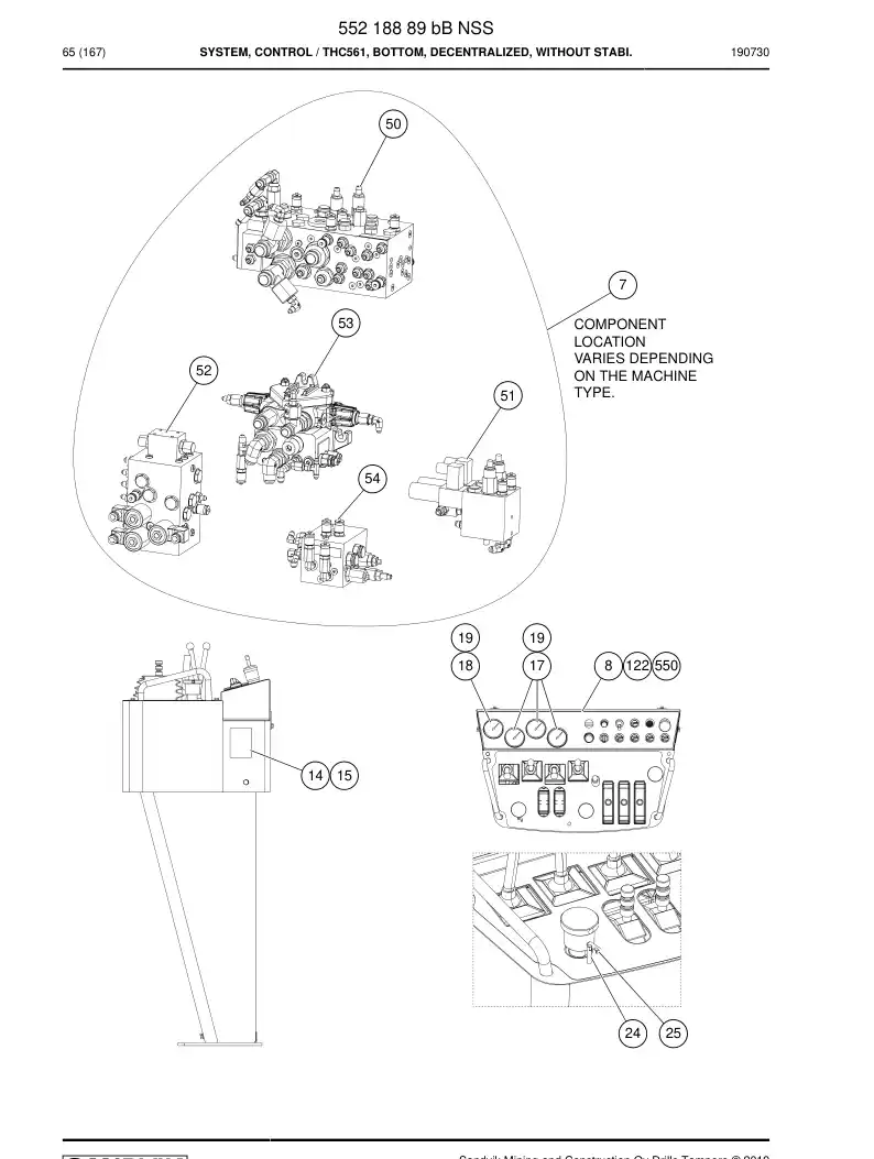 55218889b 552 188 89b System, Control - Sandvik Technical Drawing