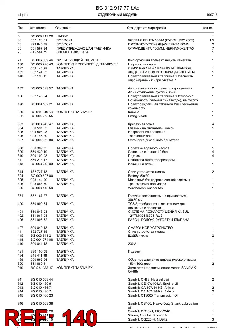 55219015a 552 190 15a Sign - Sandvik Technical Drawing