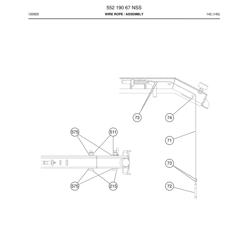 55219067 552 190 67 WIRE ROPE - Sandvik Technical Drawing