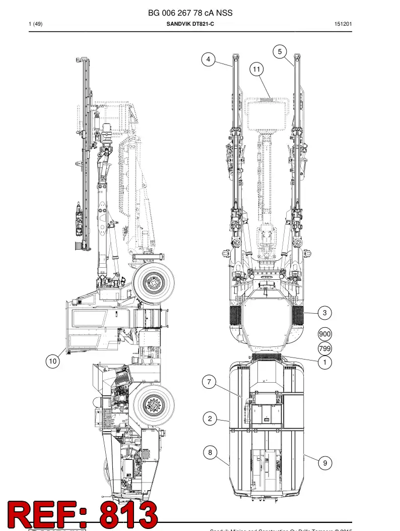 55219222 552 192 22 Hosing Set - Sandvik Technical Drawing