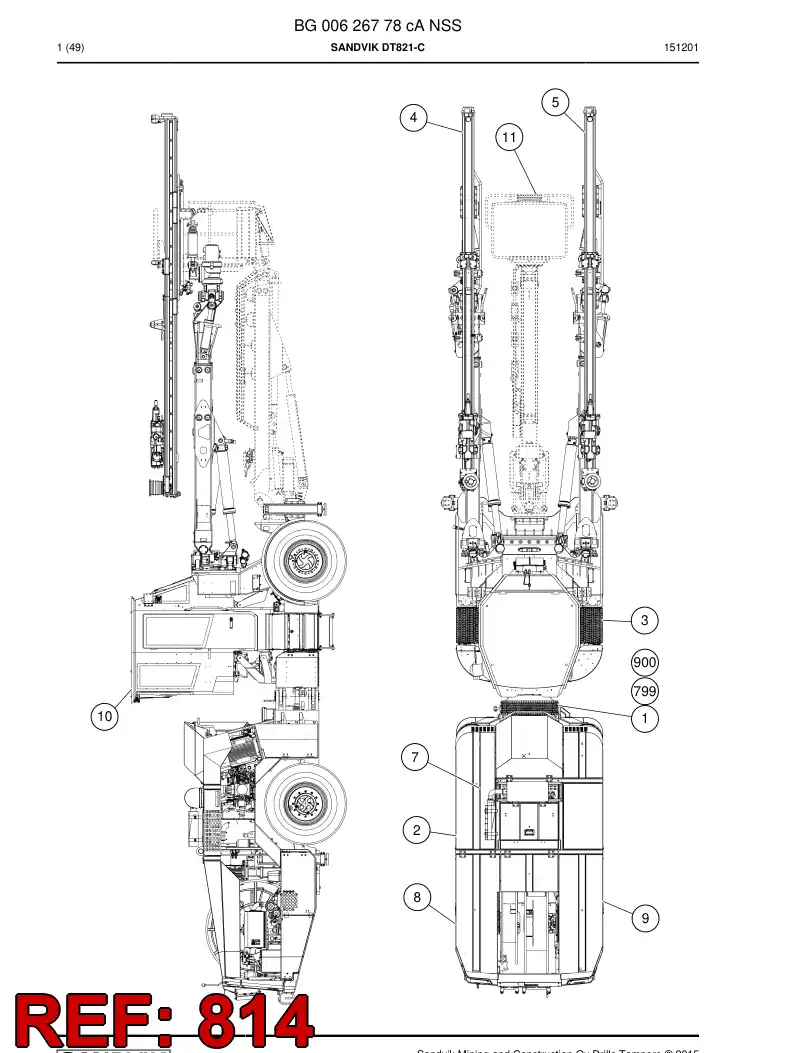 55219223a 552 192 23a Hosing Set - Sandvik Technical Drawing