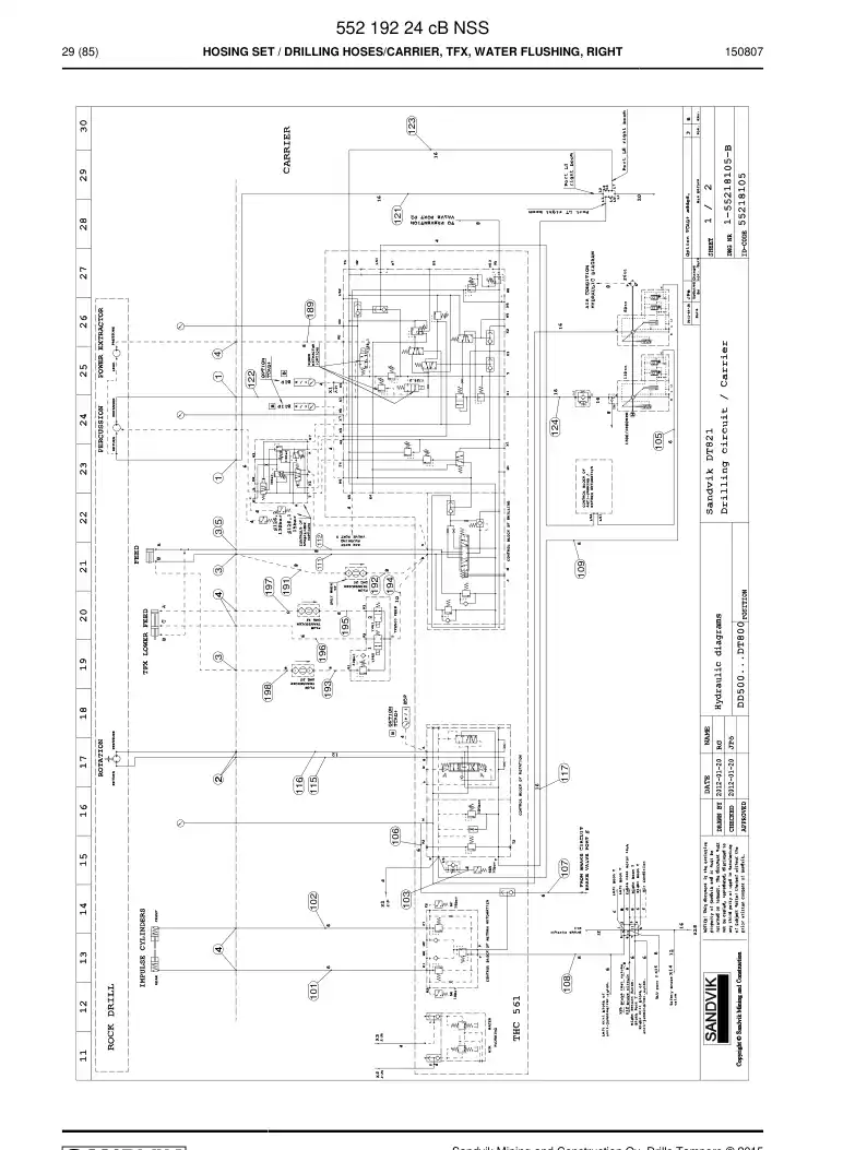 55219224c 552 192 24c Hosing Set - Sandvik Technical Drawing