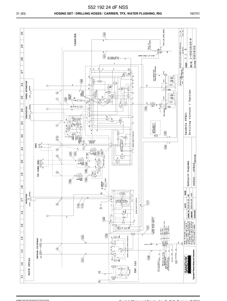 55219224d 552 192 24d Hosing Set - Sandvik Technical Drawing