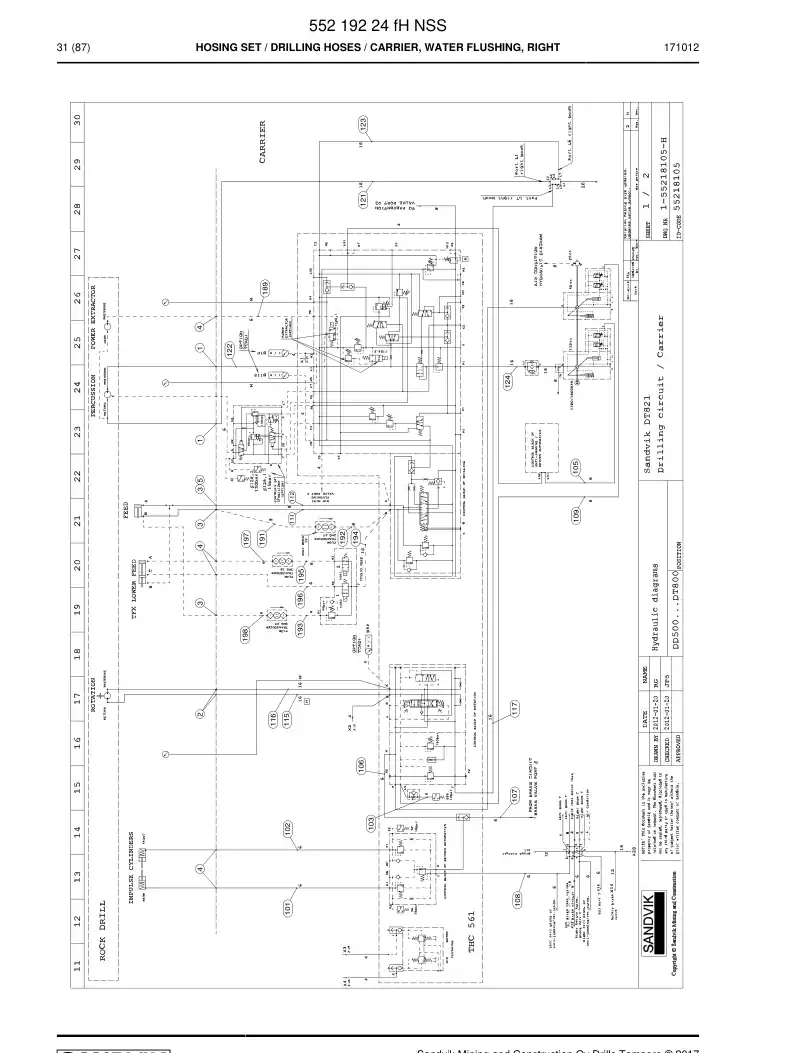 55219224f 552 192 24f Hosing Set - Sandvik Technical Drawing