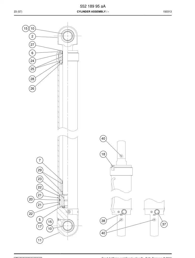 55219286 552 192 86 Seal Kit - Sandvik Technical Drawing