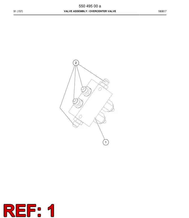 55219400 552 194 00 Valve, Overcenter, Double - Sandvik Technical Drawing