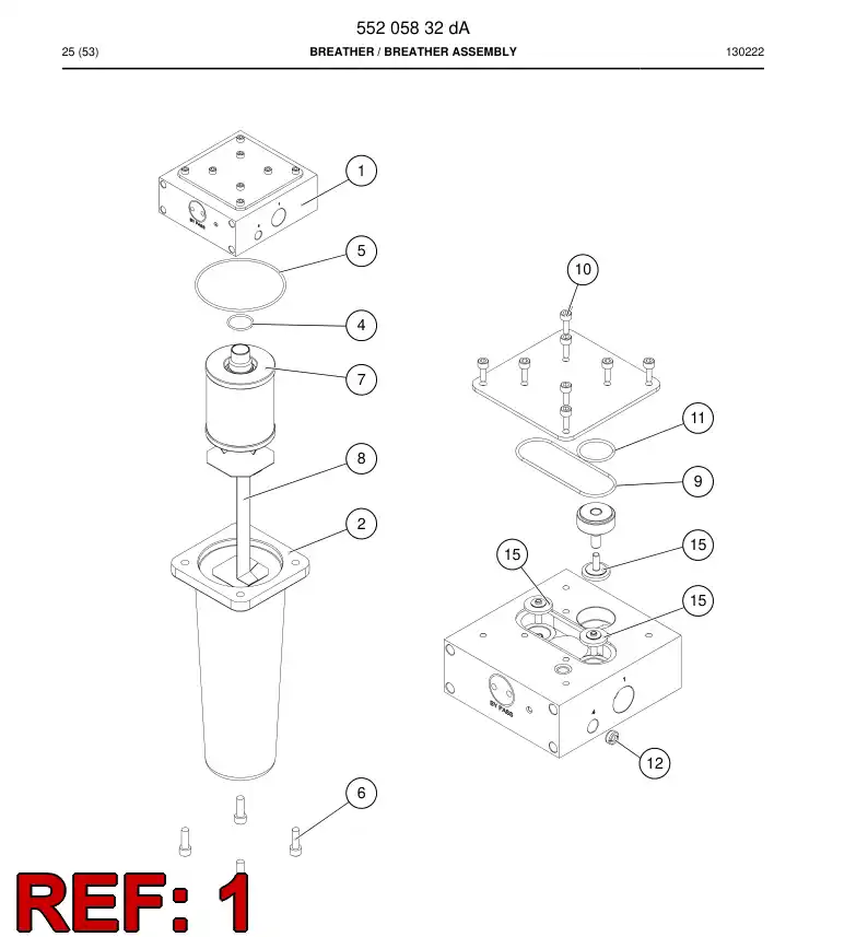 55219436 552 194 36 Valve assembly - Sandvik Technical Drawing