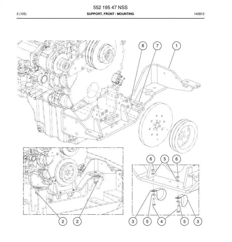 55219547 552 195 47 Support, Front - Sandvik Technical Drawing
