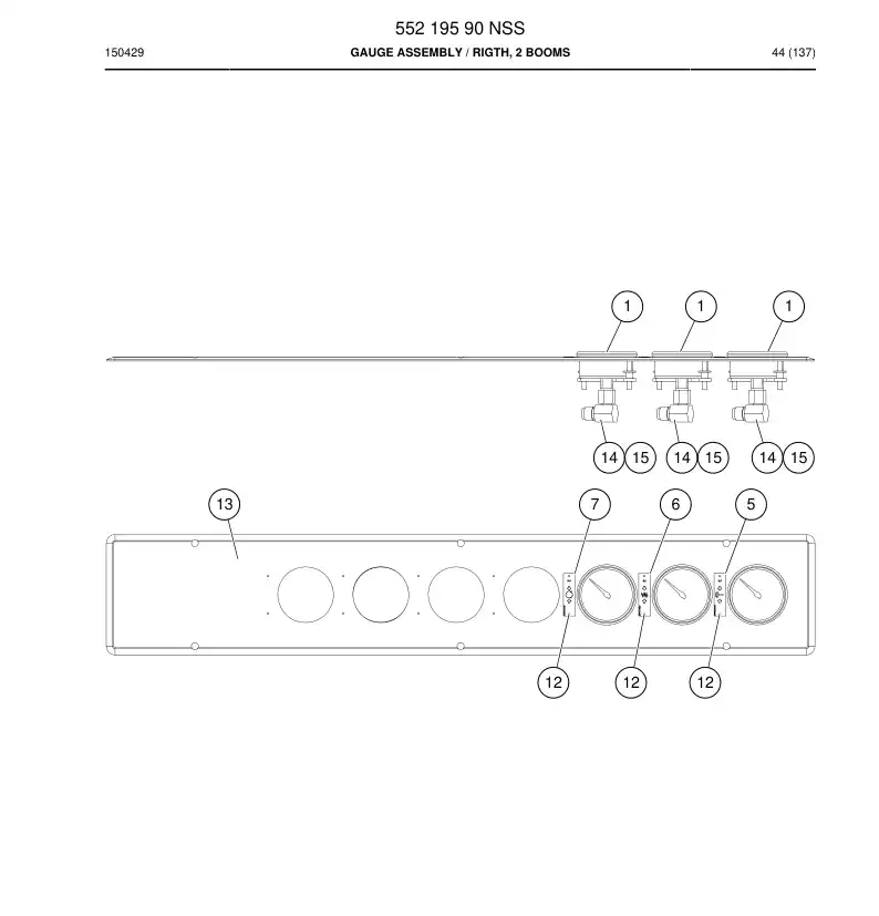 55219590 552 195 90 Gauge Assembly - Sandvik Technical Drawing