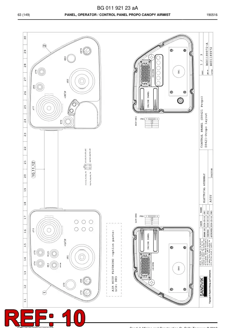 55219674 552 196 74 Bracket, Mounting - Sandvik Technical Drawing