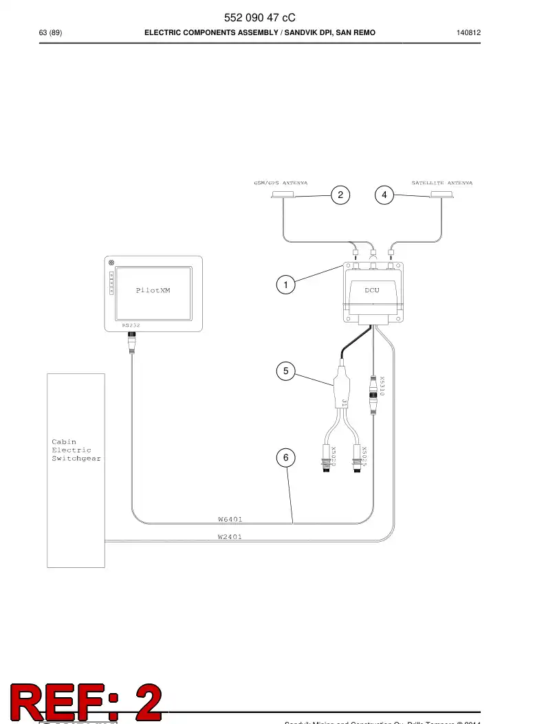 55219725a 552 197 25a Antenna - Sandvik Technical Drawing