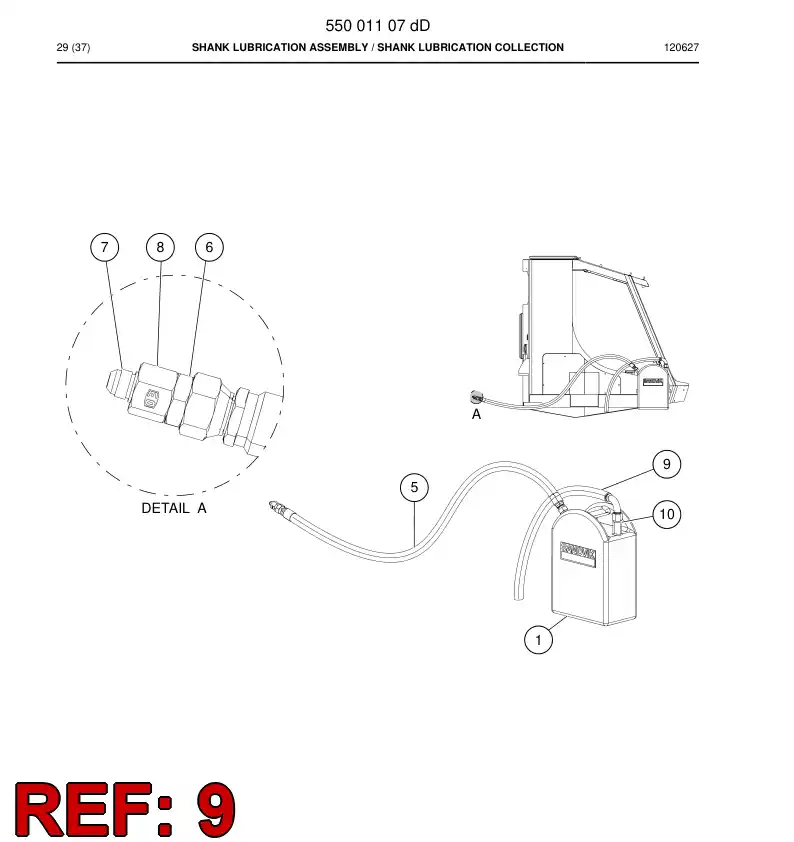 55219783 552 197 83 Hose Assembly, Hydraulic - Sandvik Technical Drawing