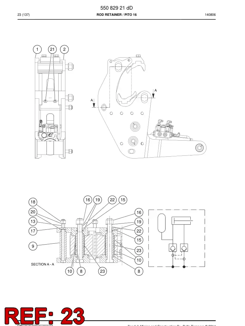 55219869a 552 198 69a BUSHING - Sandvik Technical Drawing