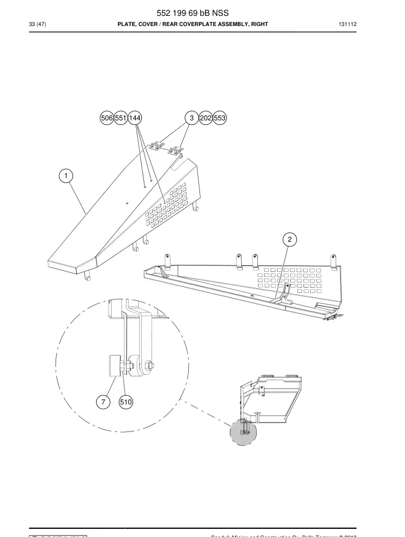 55219969b 552 199 69b PLATE, COVER - Sandvik Technical Drawing