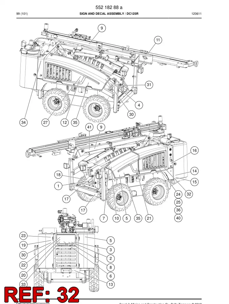 55220105 552 201 05 Decal - Sandvik Technical Drawing