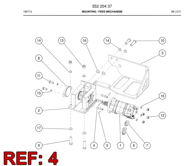 55220154a 552 201 54a Stud - Sandvik Technical Drawing