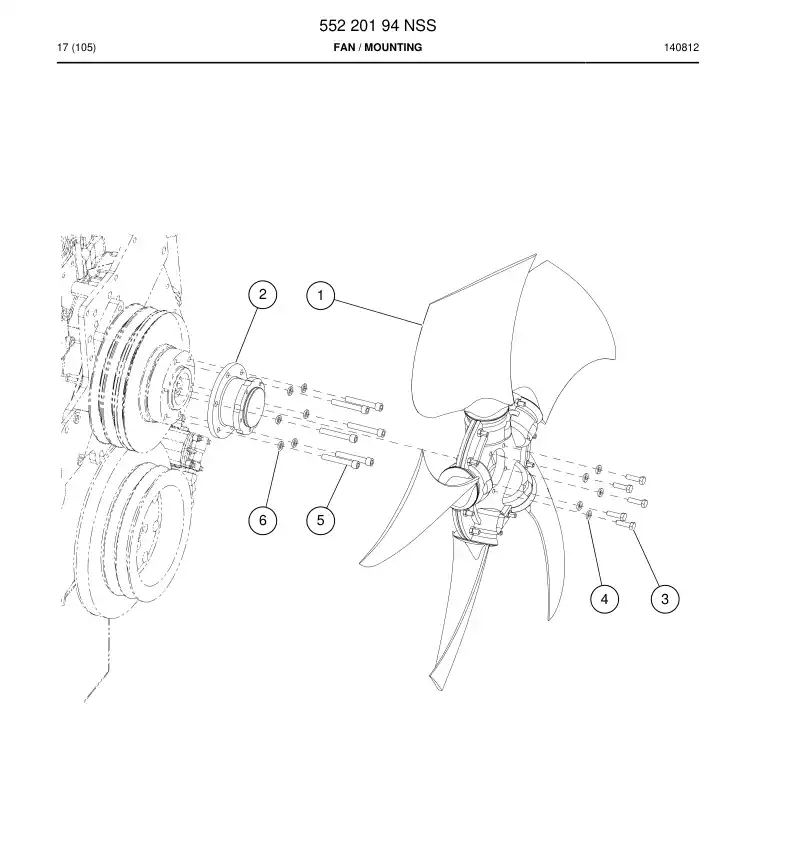 55220194 552 201 94 Fan - Sandvik Technical Drawing