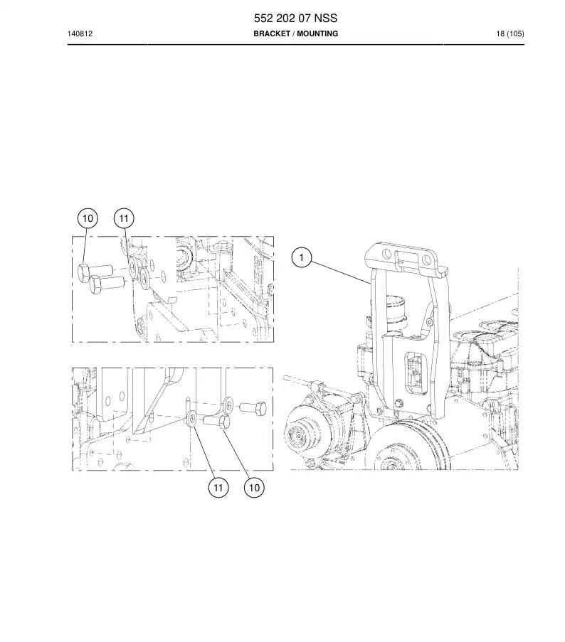 55220207 552 202 07 Bracket - Sandvik Technical Drawing