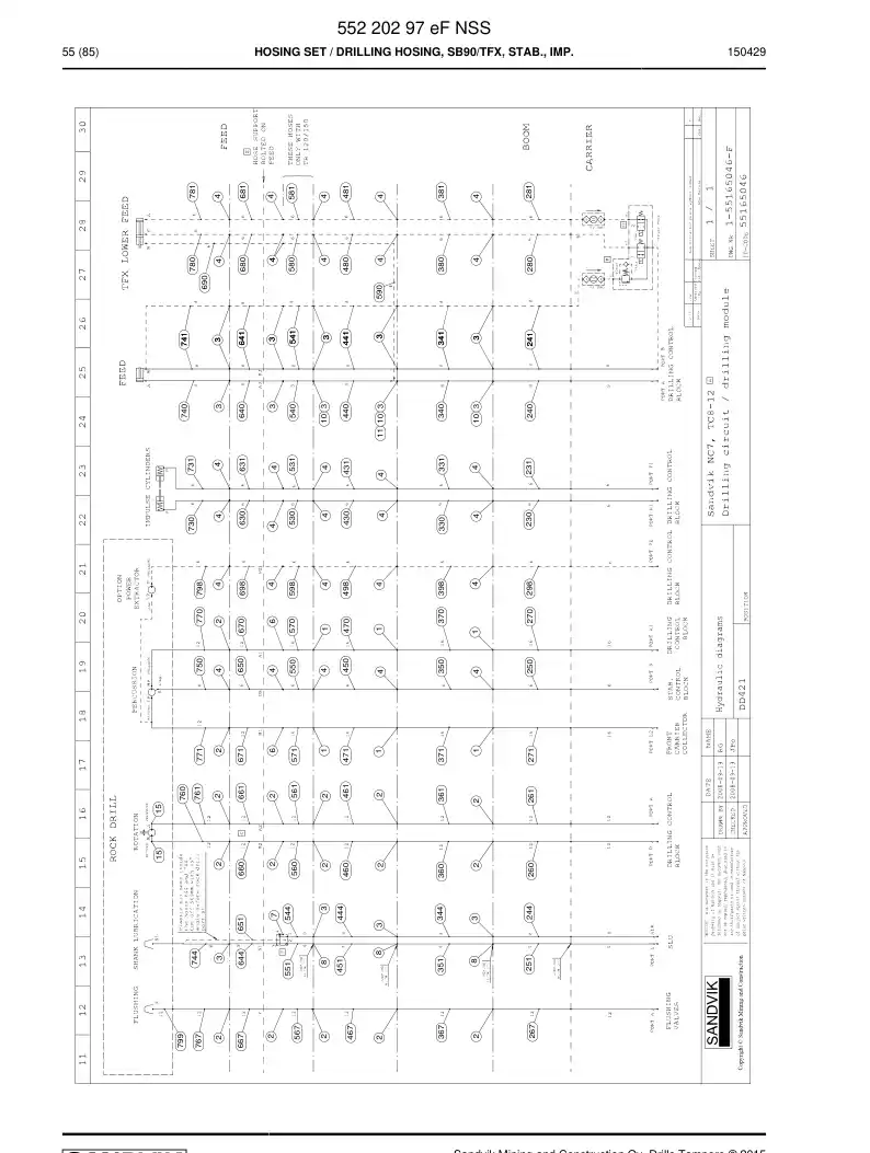 55220297e 552 202 97e Hosing Set - Sandvik Technical Drawing