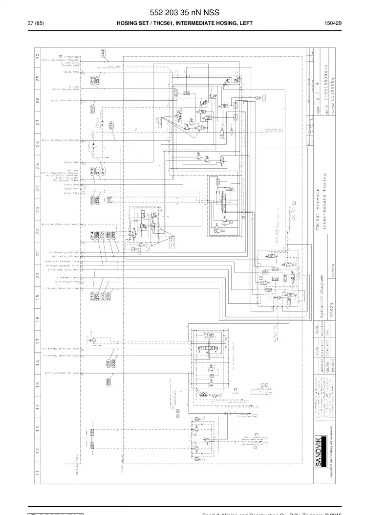 55220335n 552 203 35n Hosing Set - Sandvik Technical Drawing