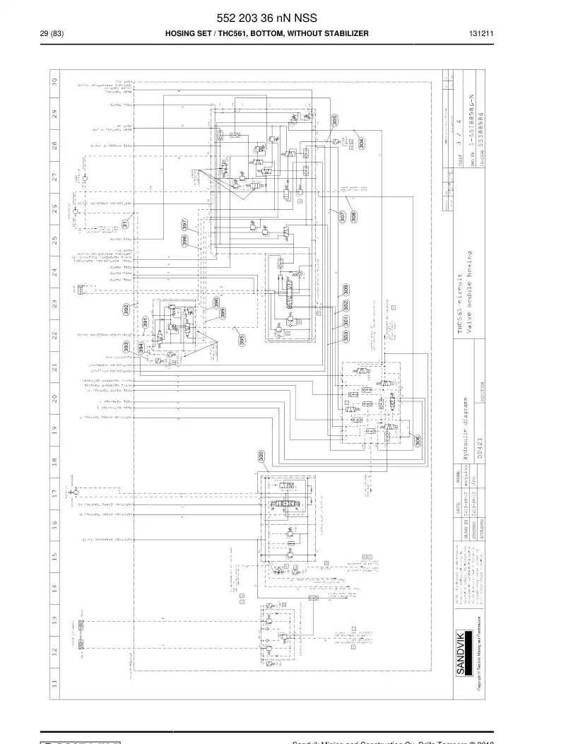 55220336n 552 203 36n Hosing Set - Sandvik Technical Drawing