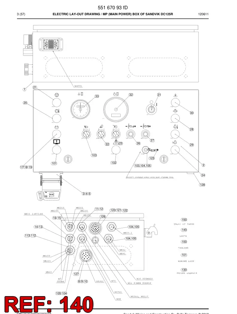 55220341 552 203 41 Latch - Sandvik Technical Drawing