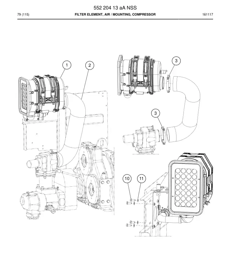 55220413a 552 204 13a Filter Element, Air - Sandvik Technical Drawing