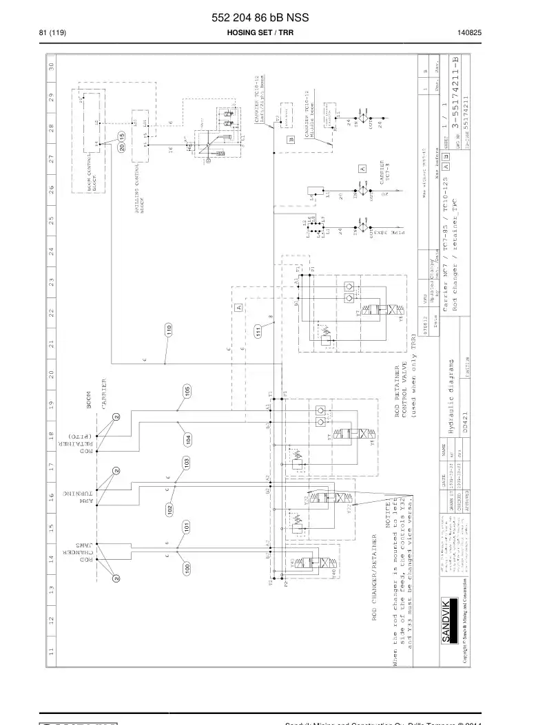 55220486b 552 204 86b Hosing Set - Sandvik Technical Drawing