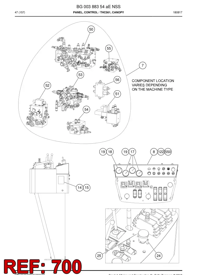 55220522 552 205 22 Plate, Cover - Sandvik Technical Drawing