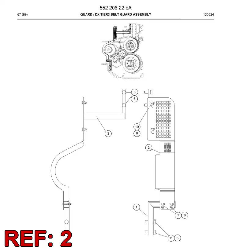 55220624 552 206 24 Guard - Sandvik Technical Drawing