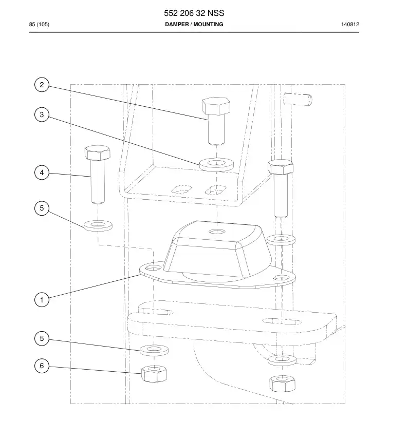 55220632 552 206 32 Damper - Sandvik Technical Drawing