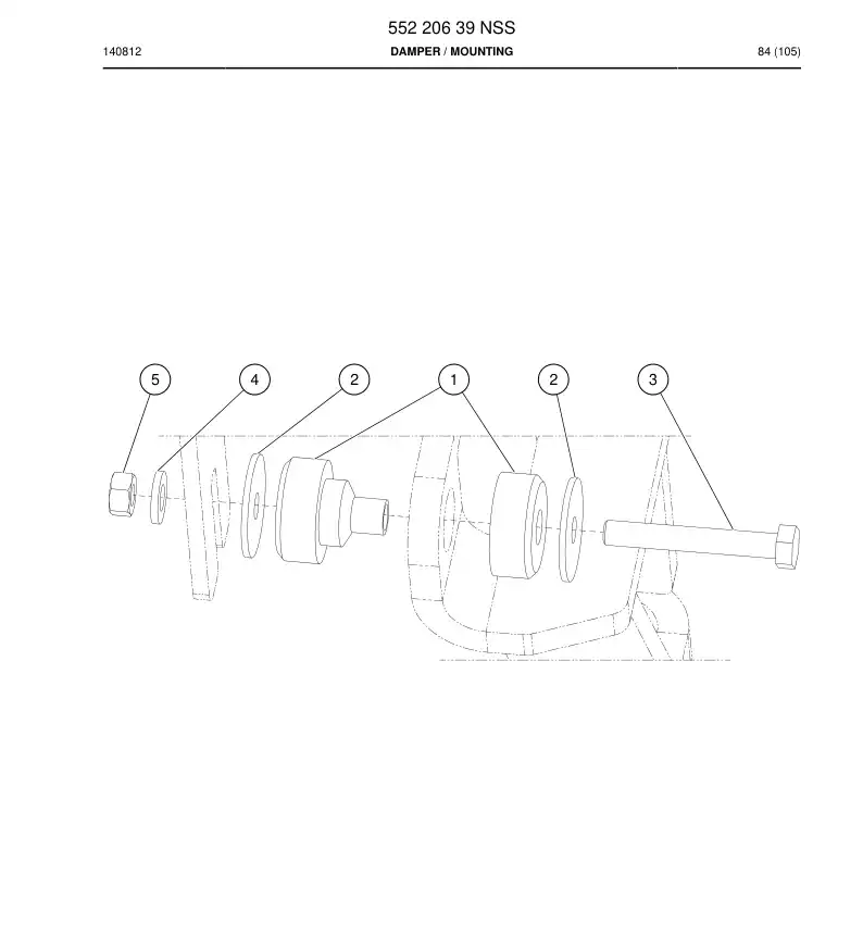 55220639 552 206 39 Damper - Sandvik Technical Drawing