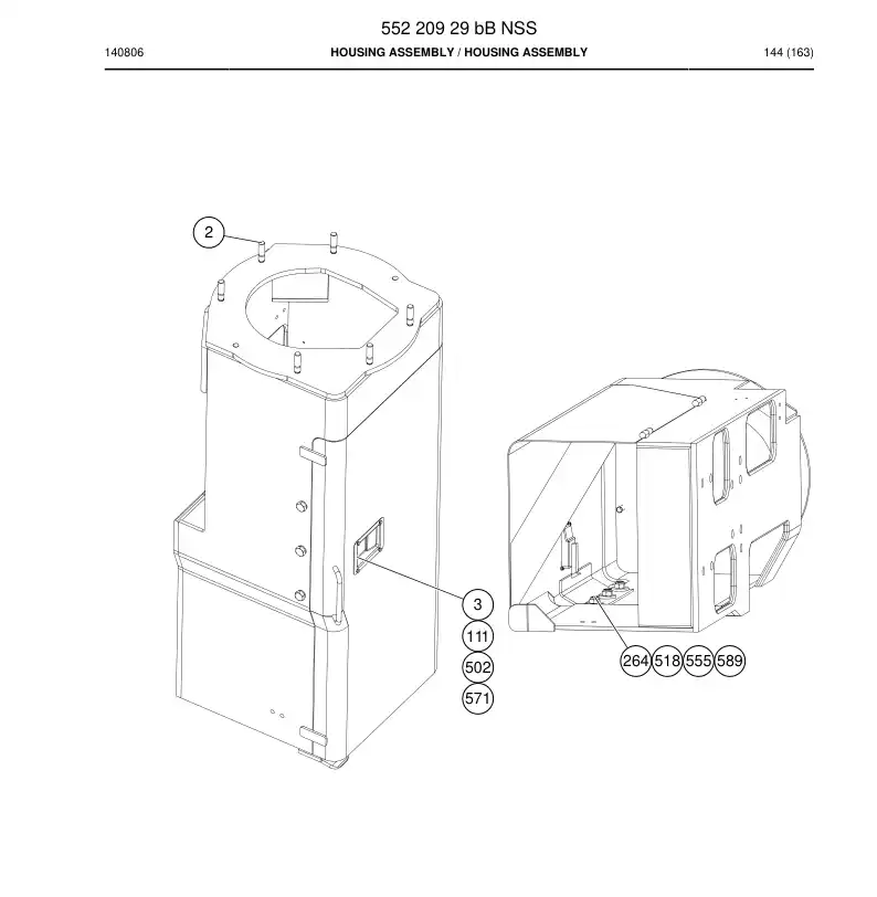 55220929b 552 209 29b HOUSING ASSEMBLY - Sandvik Technical Drawing