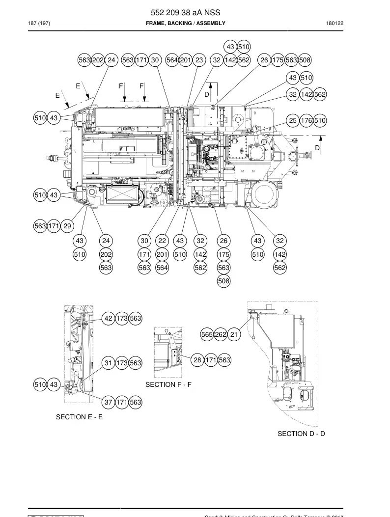 55220938a 552 209 38a Frame, Backing - Sandvik Technical Drawing