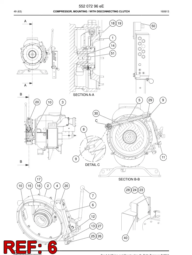 55220974a 552 209 74a Lever - Sandvik Technical Drawing