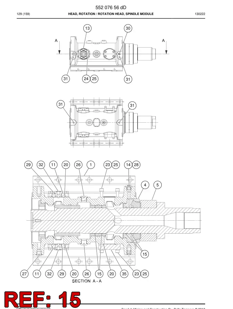 55221303 552 213 03 Seal, Shaft - Sandvik Technical Drawing